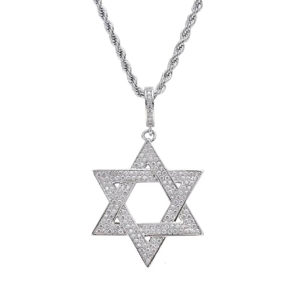 CN060 S925 Setting Moissanite Hip Hop Pendant S925 Micro Pave Moissanite Stones Necklace Jewelry for Men and Women