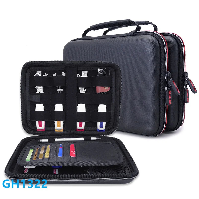 GUANHE Electronics Cable Organizer Bag USB Flash Drive Memory Card HDD Case Travel CASE 251224