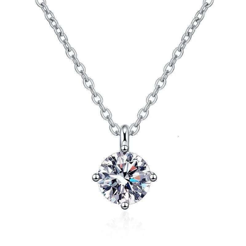 D Color Moissanite Pendant For Women 925 Sterling Silver Sparkling Diamond Wedding Party Chain Necklaces Fine Jewelry Gift e55