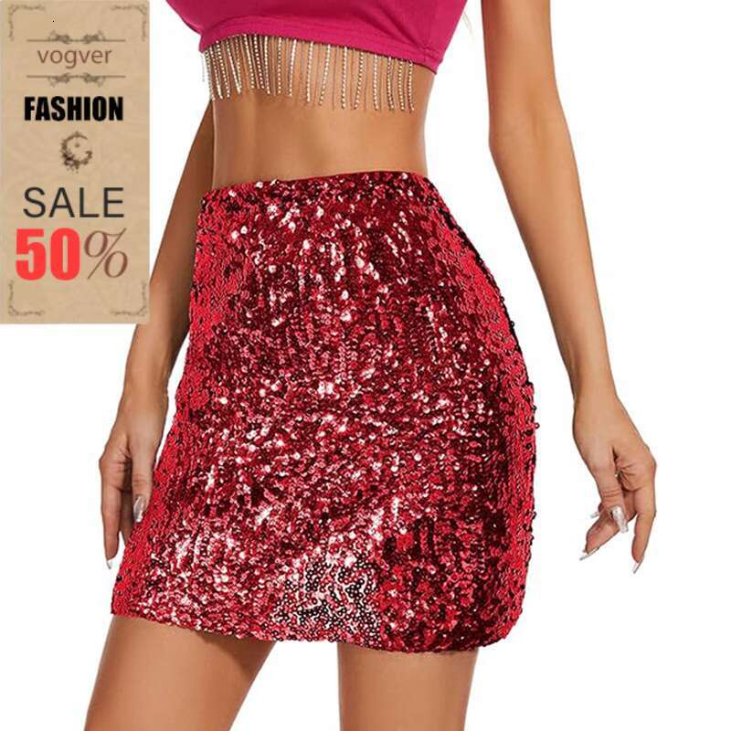 Women's Versatile Mini Skirt Slim Fit Skirt for Party Casual Outfits New Style Costume Sexy Sequin Half Skirt