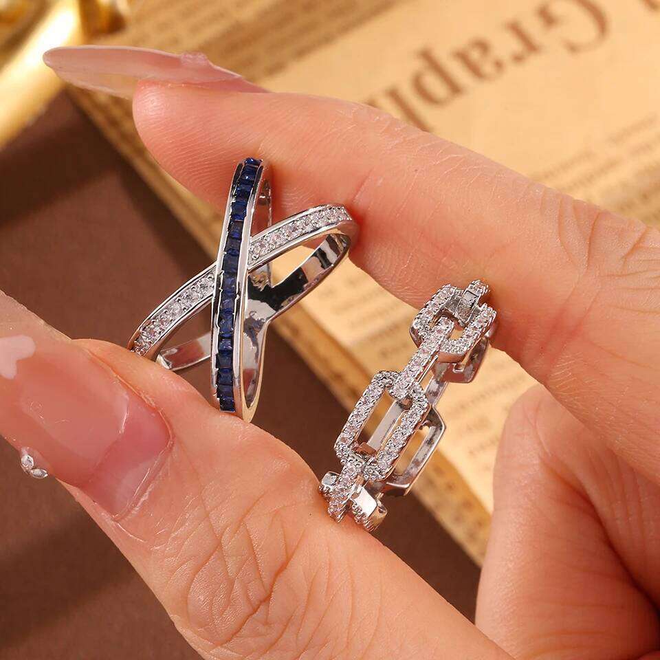 ZAKOL Classic Water Drop Cubic Zirconia Band for Women Clear Crystal Sliver Color Engagement Wedding Ring Set Jewelry