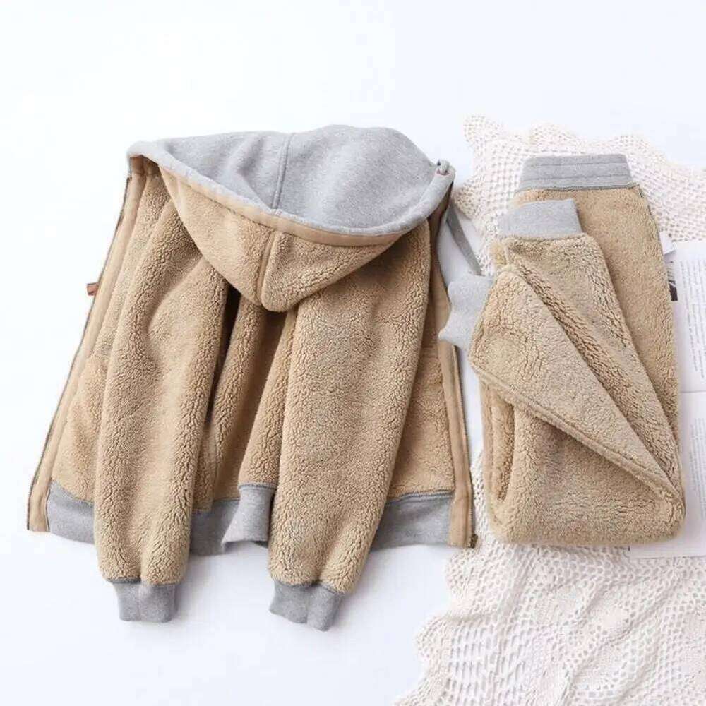 Fashion 2026 Women's Sweatshirt Suit Autumn And Winter Warm Long-Sleeved Fleece Thick Hoodie Coat Jogger Pants Sportswear Two-Piece Set Sweat-Shi