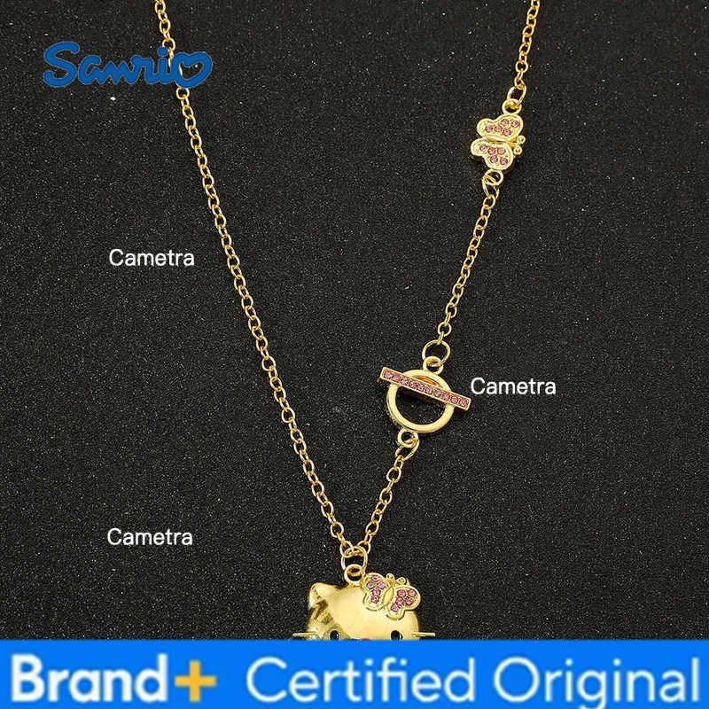 Sanrio Cute Hello Kitty Pendant Necklace Gold Classic Anime Character Hello Kitty Necklace for Girls Birthday Party Gifts H251229