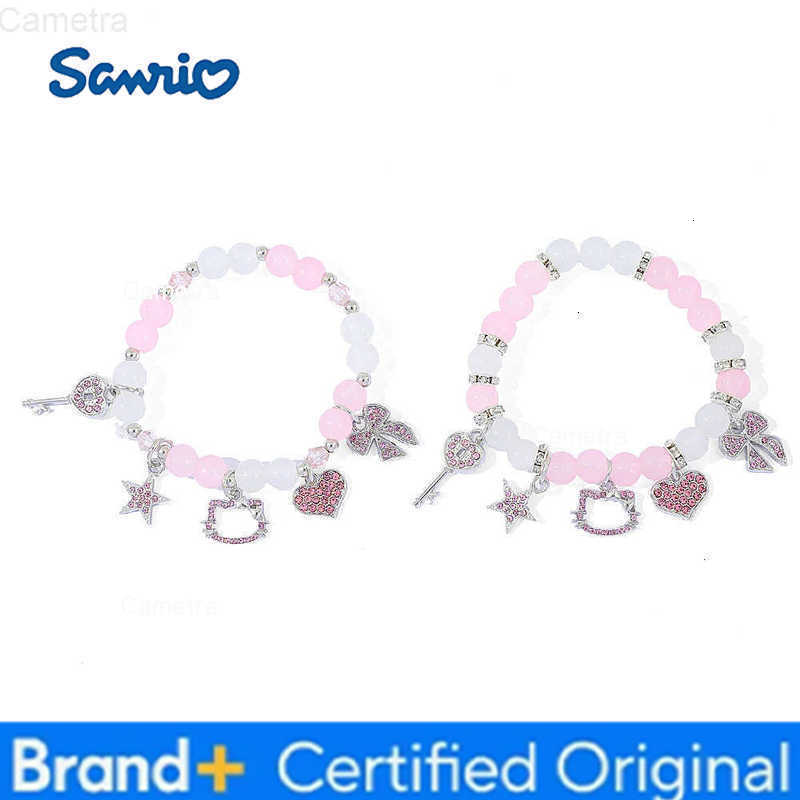 Sanrio Cute Kawaii HelloKitty Rhinestone Hollow Pendant Bead Bracelet Fashionable Womens Accessory Suitable as a Gift for Best Friends H251229