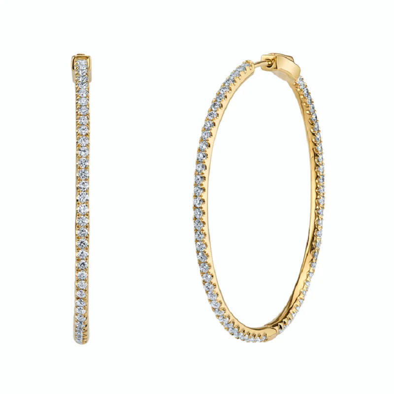 50MM Big CZ Huggie Circle Hoop Earring Iced Out Bling Full Paved 5A Cubic Zirconia Classic Fashion Women Jewelry 251224