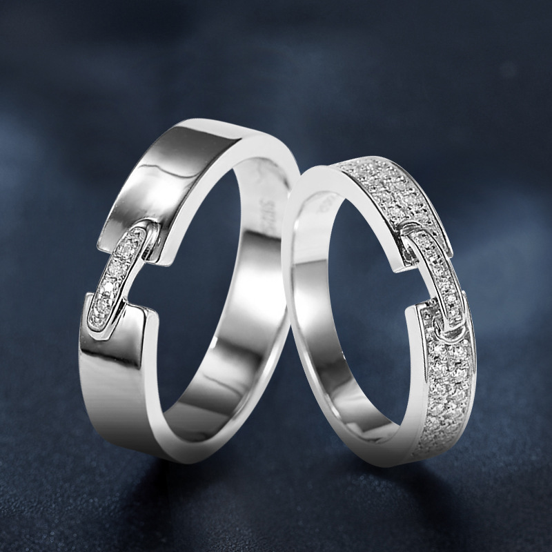 Exquisite Moissanite Couple Ring With Lifelong Matching Ring Simple Wedding Proposal Ring Boutique Love Birthday Gift Ring