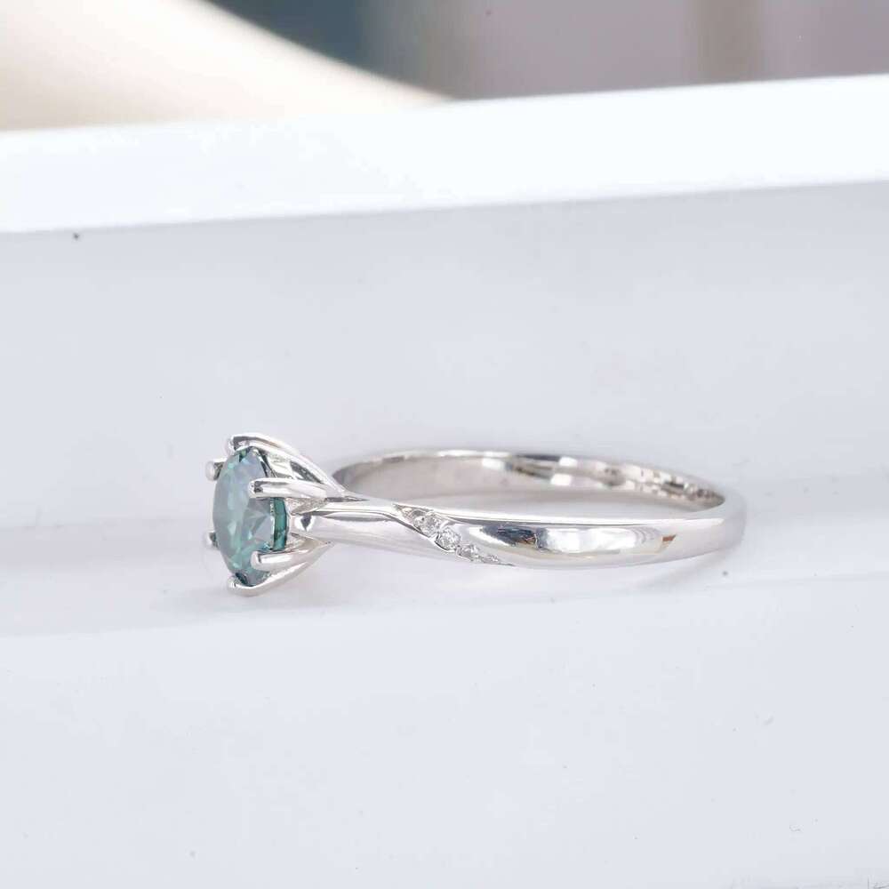 GRA Certified 1CT Moissanite VVS1 Lab Diamond Solitaire 925 Sterling silver Ring for Women Engagement Wedding Jewelry 182