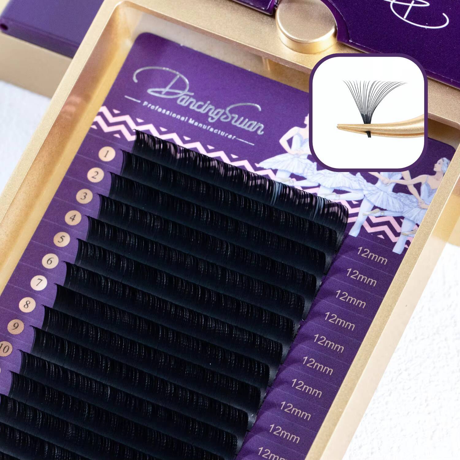 DancingSwan Factory Cheap Price Handmade Lashes 003 005 007mm Classic Lash Easy to Graft Volume Lashes Trays