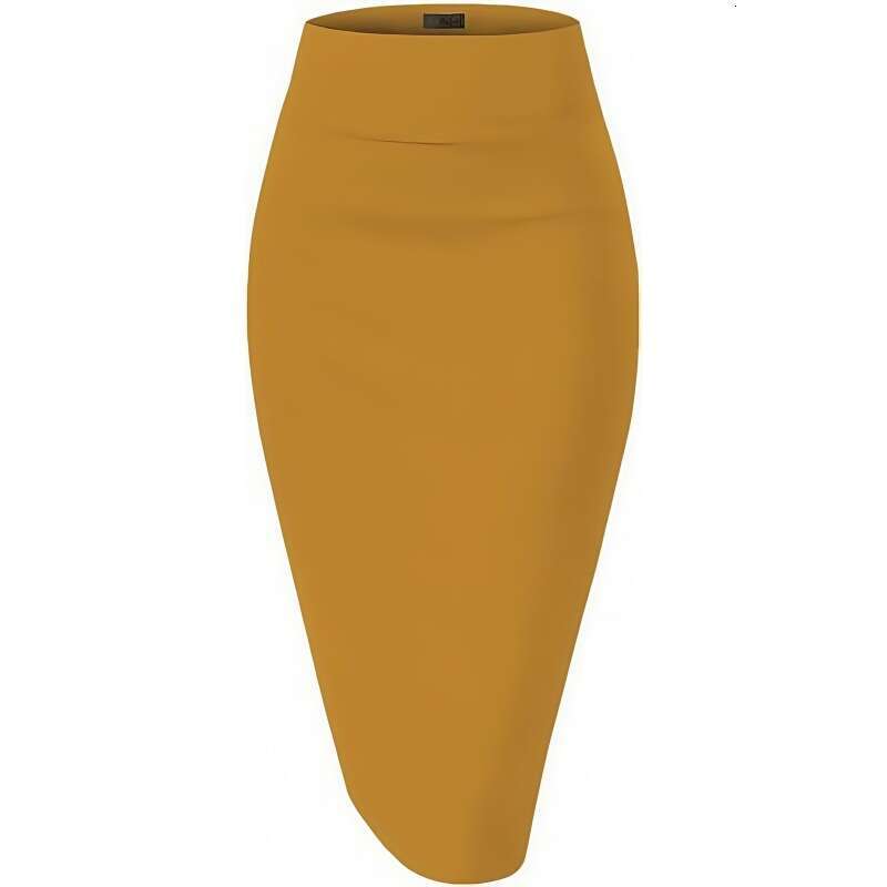 Women's Waist-Cinching Hot Slit Slim Fit Spring Summer Mid-Length High Waist Slimming Versatile Slit One-Step Bodycon
