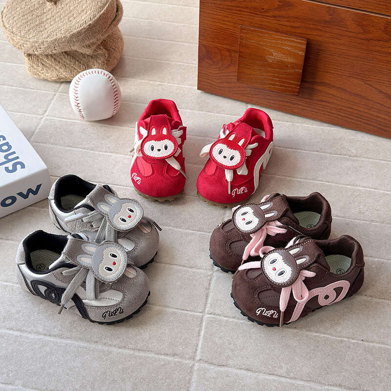 Children's Training 2025 Spring and Autumn New Korean Style Girls' Cartoon Forrest Gump Boys' Soft Sole Sports Casual Shoes