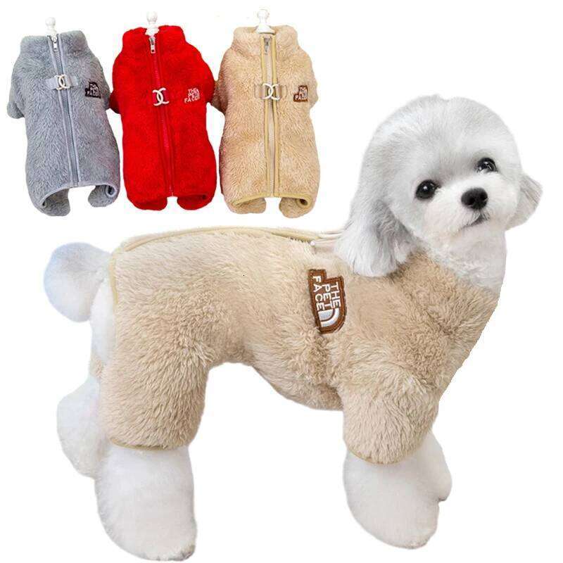 NEW Winter Jumpsuit Coat with Zipper Warm Pet Jacket Overalls for Small Dogs Cats Chihuahua Clothes Maltese Bulldog Onesies