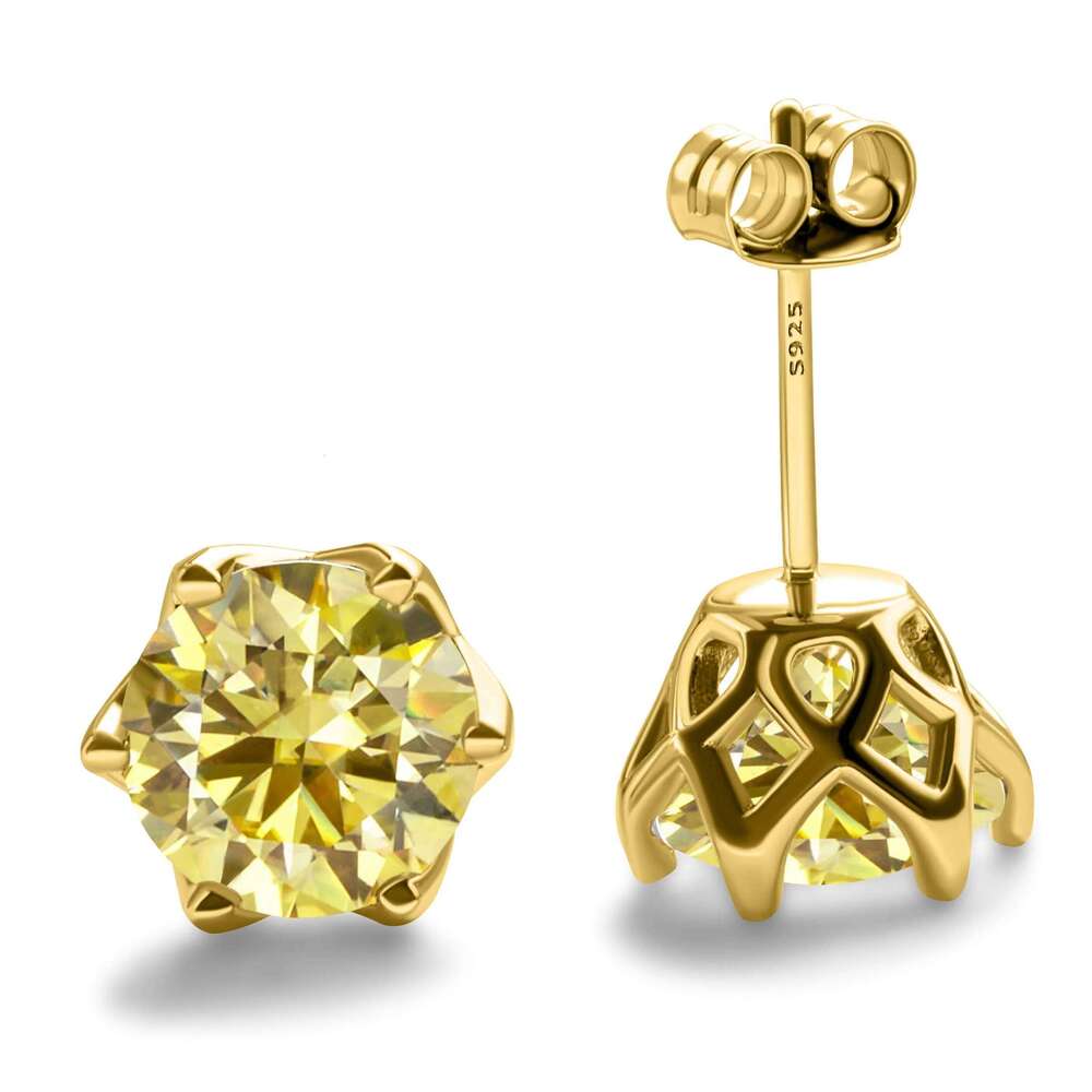 1-2 Carat D Color Moissanite Earrings For Women 100%925 Sterling Silver Ear Studs Fashionable and Brilliant a4e