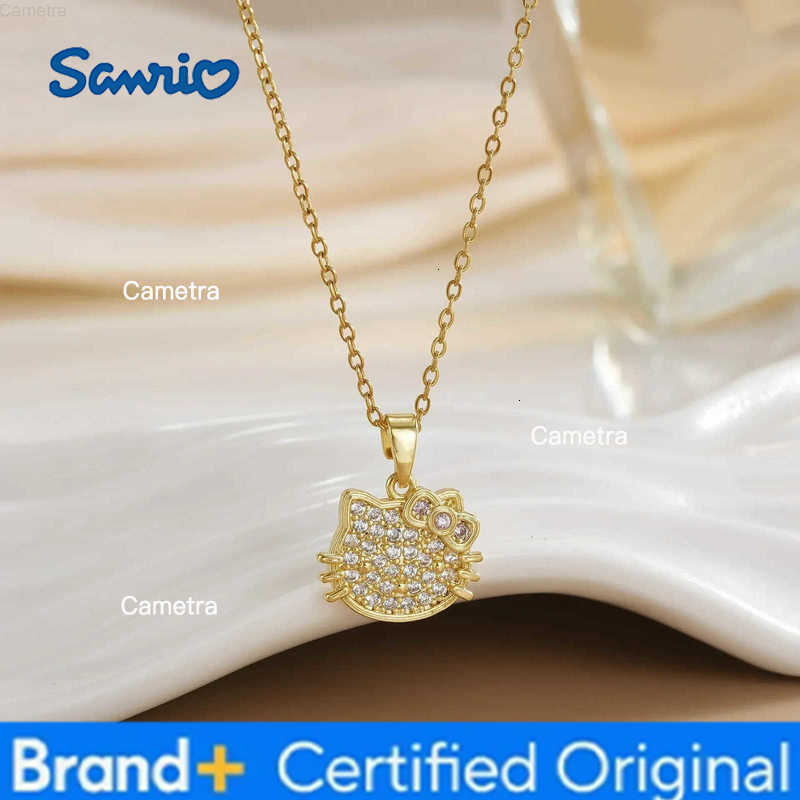 Sanrio Stainless Steel Chain Classic Hello Kitty Pendant Necklaces for Women Girls Shiny Sweet Jewelry Daily Gifts for Friends H251229