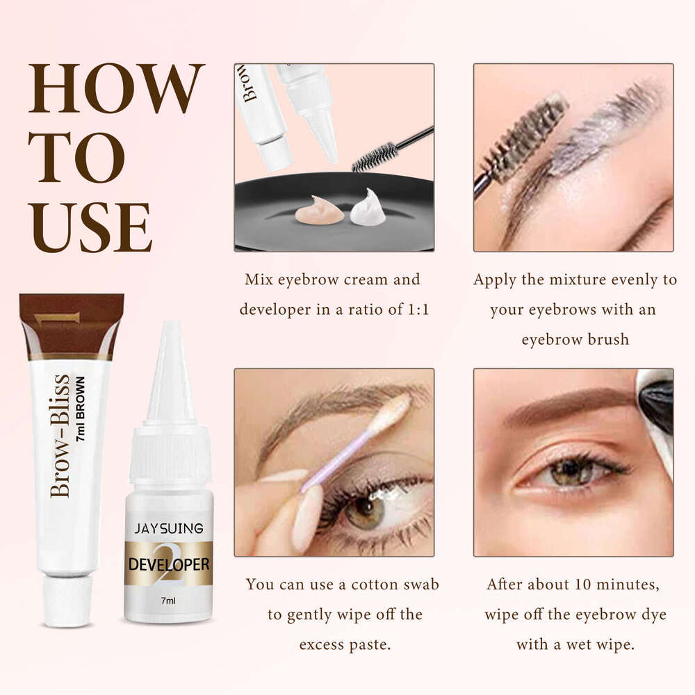Jaysuing Kit Long-lasting Waterproof Smudge-proof Eyelash and Eyebrow Tint Set