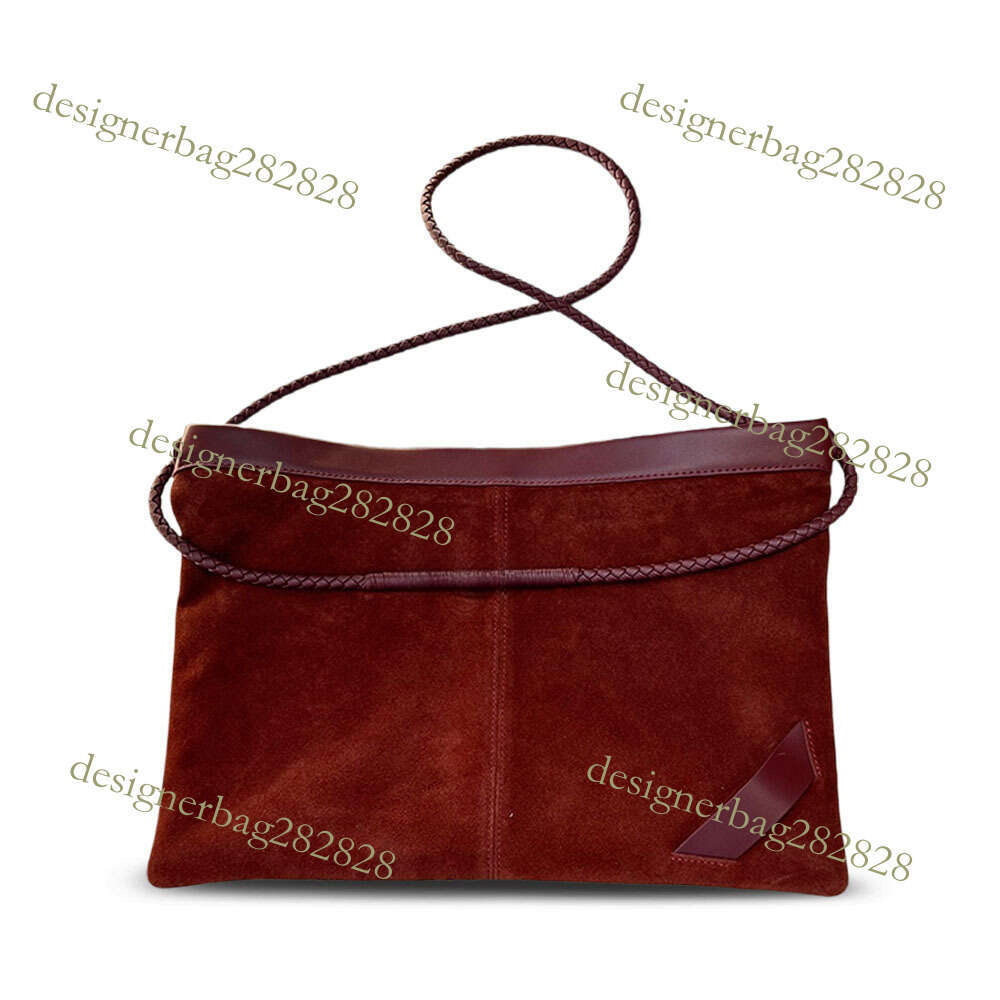 Totebag Shoulder ROSE NOIRE Cross Border New Woven Rope Suede Leather Messenger Lazy Retro Underarm Versatile Single Crossbody Women S Bag