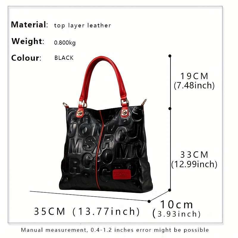 JINXIANGGUO Genuine Handbag Genuine Leather Handbag Fashionable Red Cowhide With Geometric Pattern Zip Closure Polyester Lining