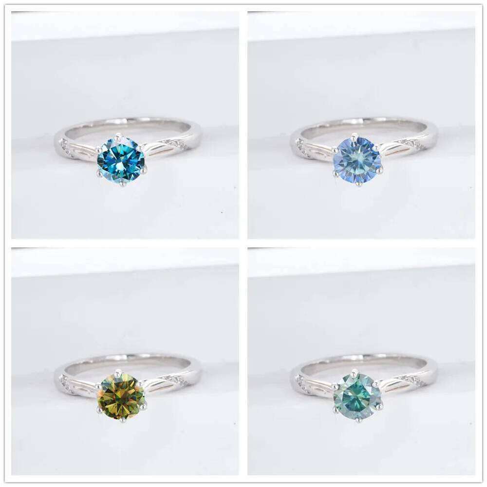 GRA Certified 1CT Moissanite VVS1 Lab Diamond Solitaire 925 Sterling silver Ring for Women Engagement Wedding Jewelry 182