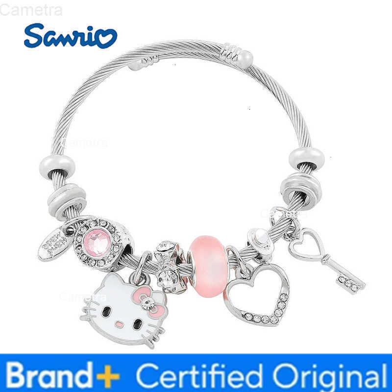 Sanrio Charms Bracelet Luxury Hello Kitty Beads Bangle for Women DIY Bracelet for Girl Fashion Accessories Girlfriend Gifts H251229