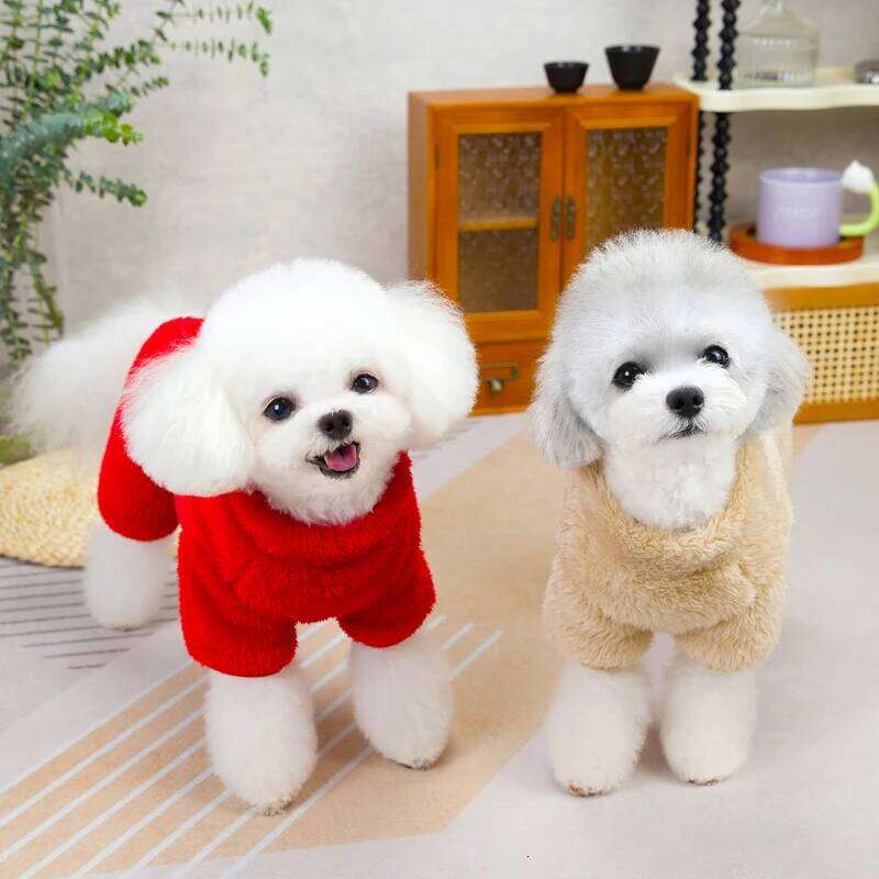 NEW Winter Jumpsuit Coat with Zipper Warm Pet Jacket Overalls for Small Dogs Cats Chihuahua Clothes Maltese Bulldog Onesies