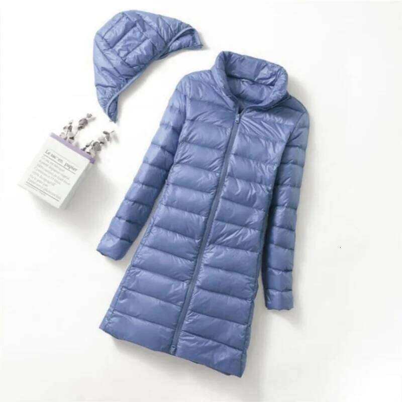 2026 Autumn And Winter Vertical Collar Removable Cap Down Jacket Mid-Length Korean Style Slim-Fit Warm Women's Jac