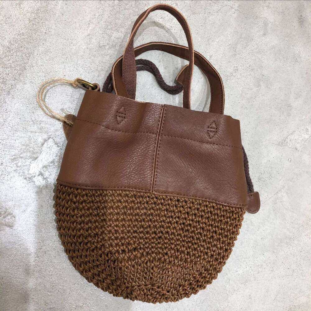 Summer New Products Genuine Leather Handmade Head Layer Cowhide Single Shoulder Crossbody Bag Women S Portable Wax Rope Braided LEMON KOKO