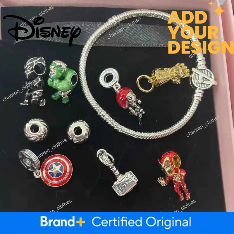Disney custom Avengers Charm Women Bracelet Marvel Captain America Iron Man Bangles Infinity Stones Gauntlet Thor Hulk Superhero Beads H251220 - view 4
