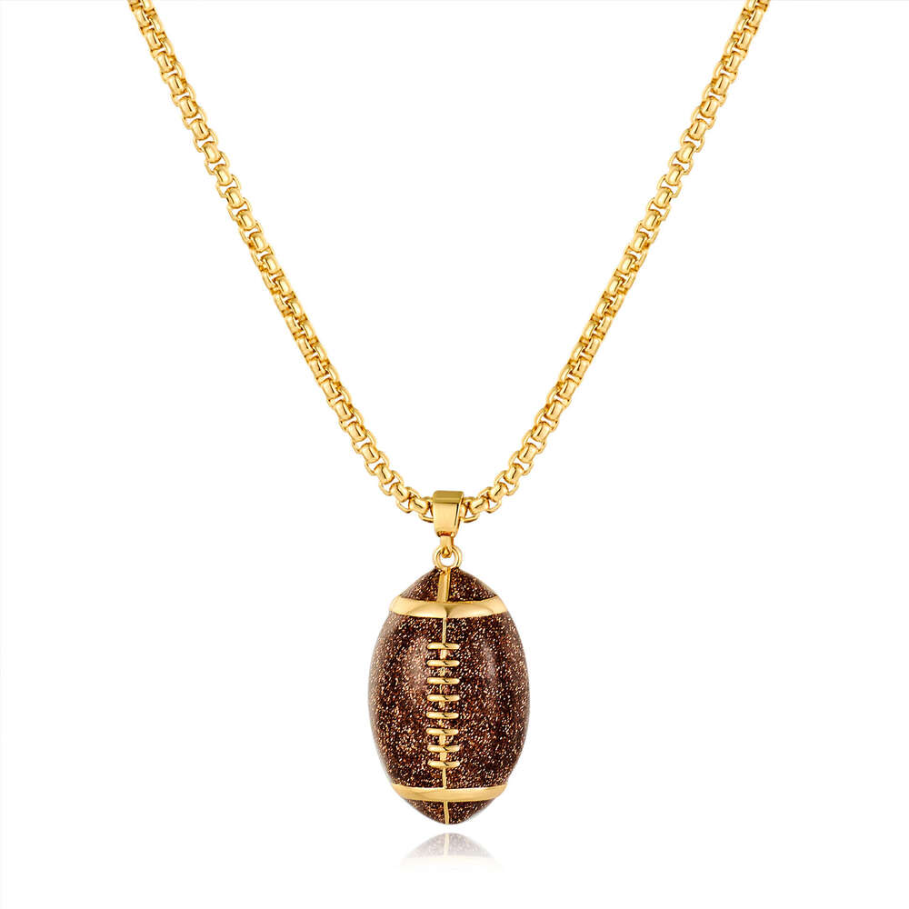 New Hip-Hop Jewelry from Europe America, Unique Exaggerated Football Pendant Necklace