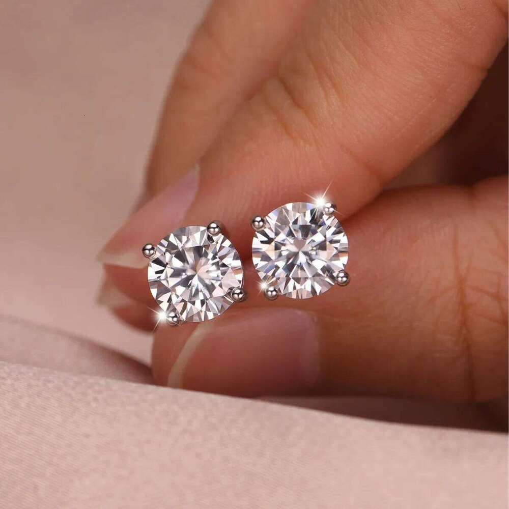0.1-5ct Moissanite Earrings for Women Lab Grown Diamond Ear Studs 925 Sterling Silver Fine Jewelry Gift 852