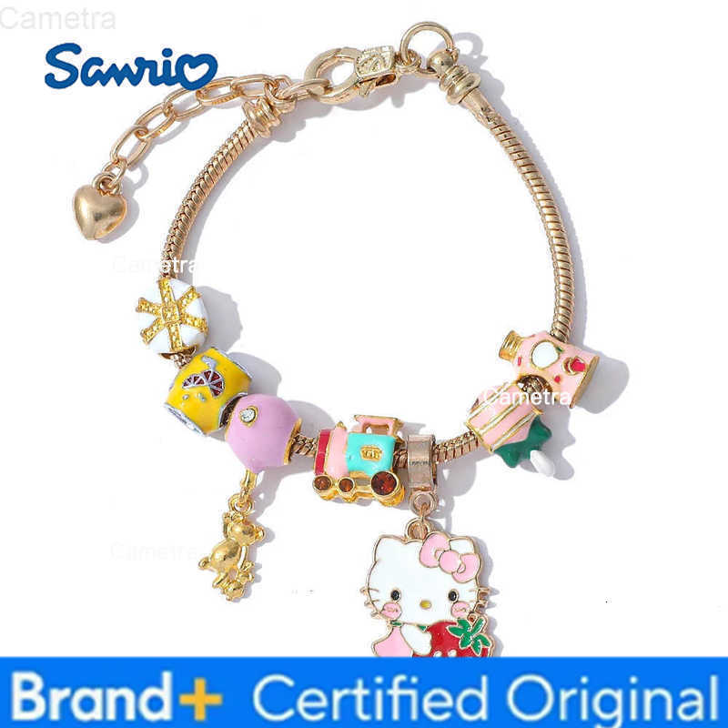 Sanrio Hello Kitty Anime Figure DIY Bracelet Fashion Sweet KT Cat Jewelry Accessory for Friends Holidays Cartoon Gift H251229