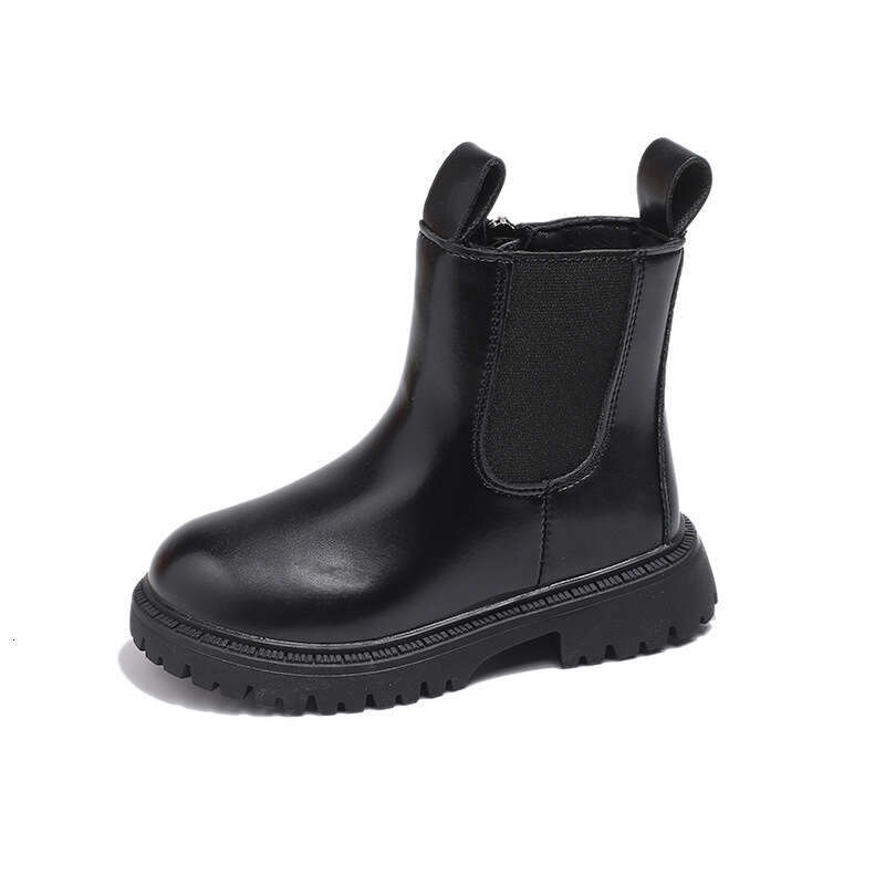Children's British Style Martin 2024 Spring and Autumn New Korean Version Girls' Retro Chimney Boys' Black Short Boots