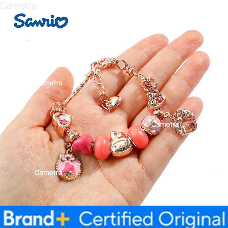 Sanrio Anime Cute My Melody Bracelet Cartoon Figure Melody Charm Beads Pendant DIY Bracelet Bangle Kawaii Accessories Gifts H251229