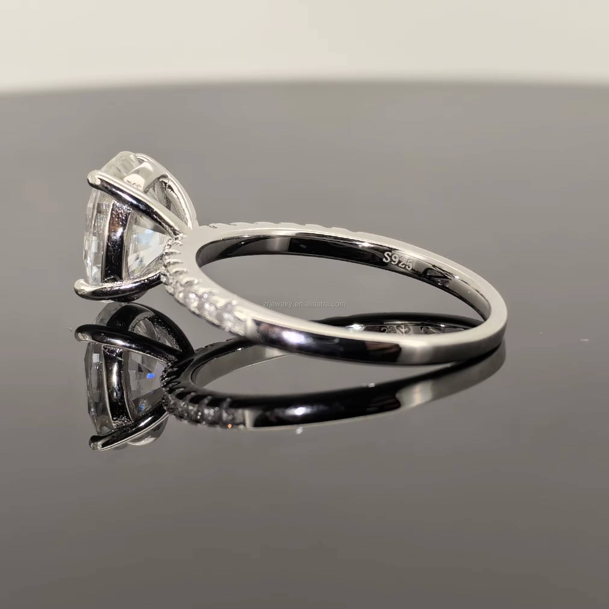 1ct 2ct 3ct Moissanite Diamond Ring Vvs 18K Gold Plated 925 Sterling Silver Women Engagement Oval Moissanite Ring