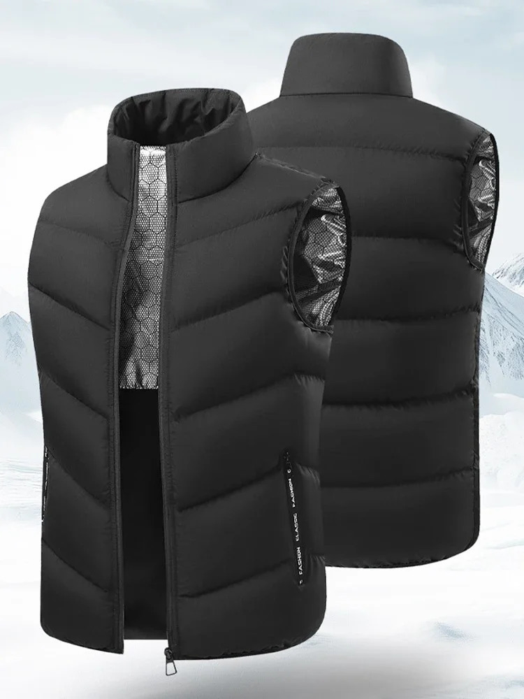 UETEEY Graphene SelfHeating Mens Winter Vest Thermal Auto Warm Up Thick Puffy Sleeveless Jacket Outdoor Sports Skiing Hiking 251225
