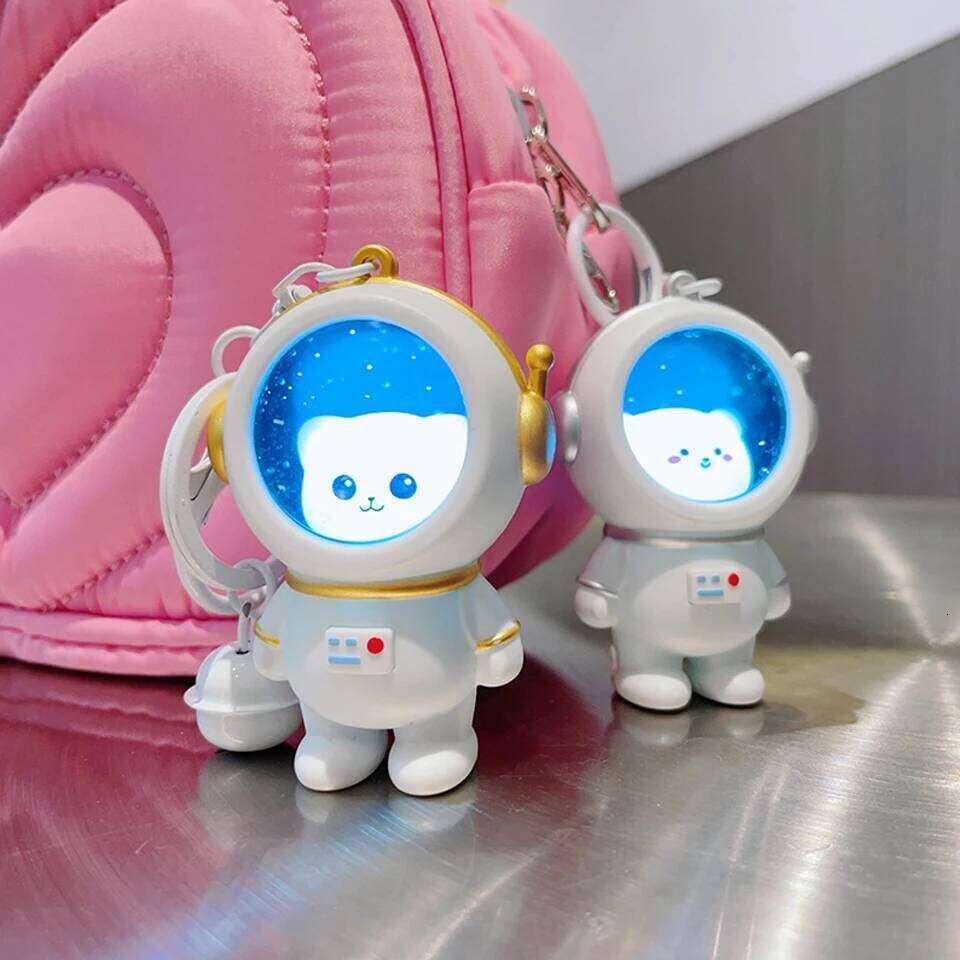 ZAKOL Cute Glowing Night Light Astronaut Cat Schoolbag Keychains Exquisite Interesting School Jewelry Gifts for Girls Boys