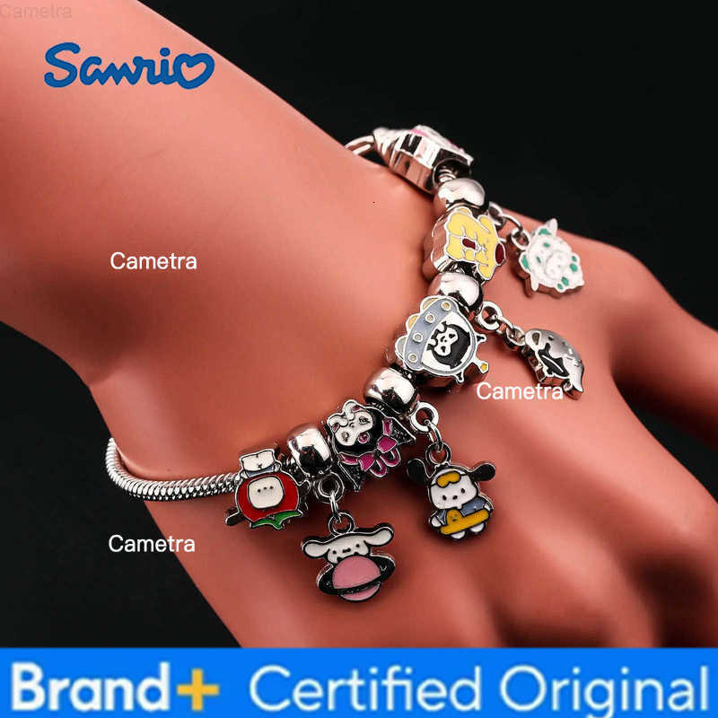 Sanrio Anime Cartoon Hello Kitty My Melody Cinnamon Kuromi Bracelet Cute DIY Handmade Pendant Jewelry Bangle pulseras de mujer H251229
