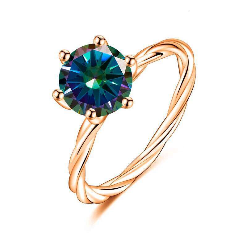 1 Ct moissanite ring for charm lady Wedding Promise Solitaire Band GRA Certified S925 Sterling Silver Rose gold finger Ring df7