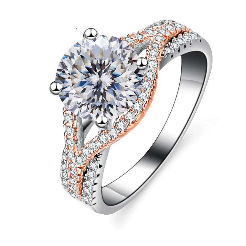 2 Ct Trend moissanite ring for charm lady silver 100% 925 jewelry Rings Wedding Anniversary Ring Date Gift size 5-9 6bd