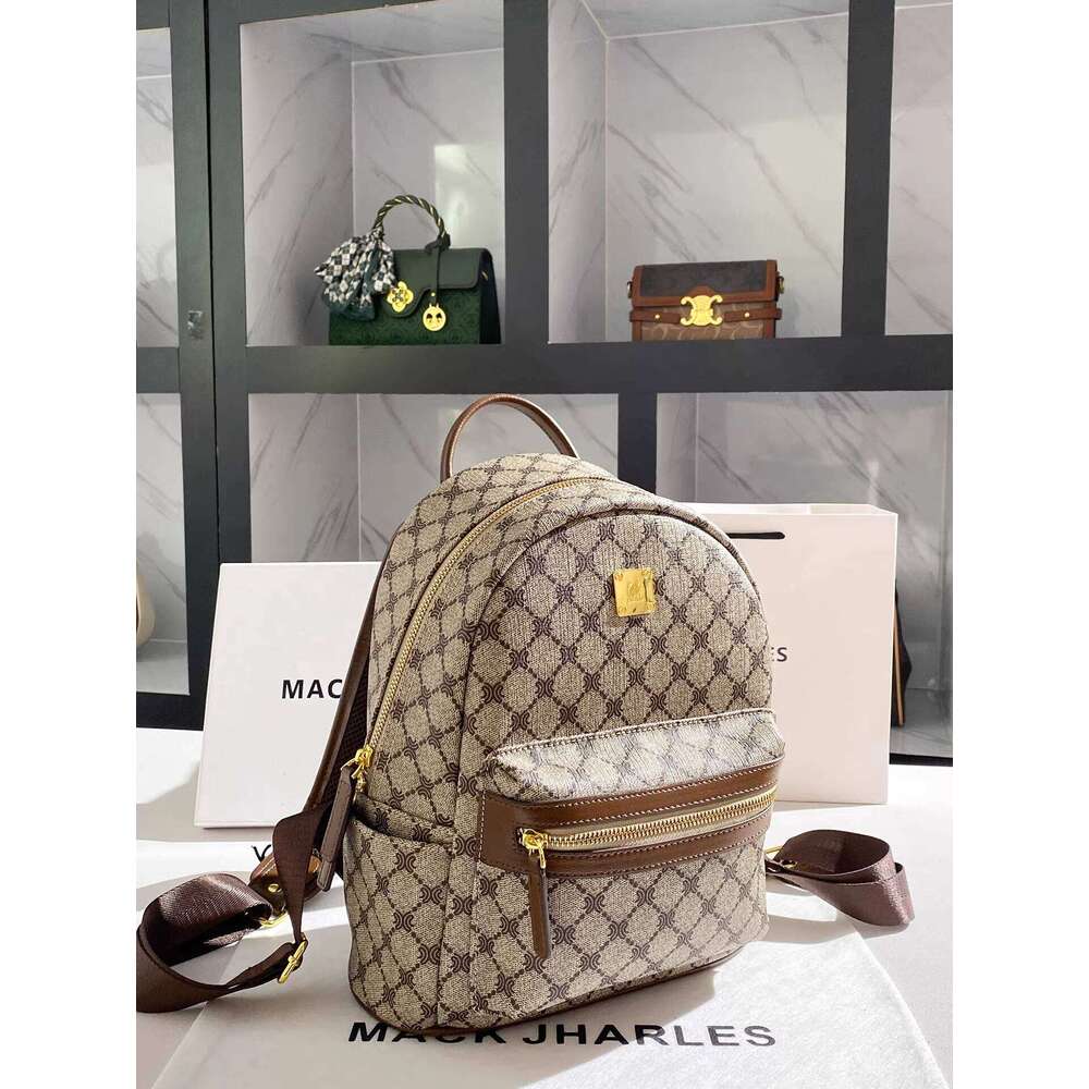 MACK JHARLES retro Print Large Capacity 2025 Autumn New High-end Commuter Backpack