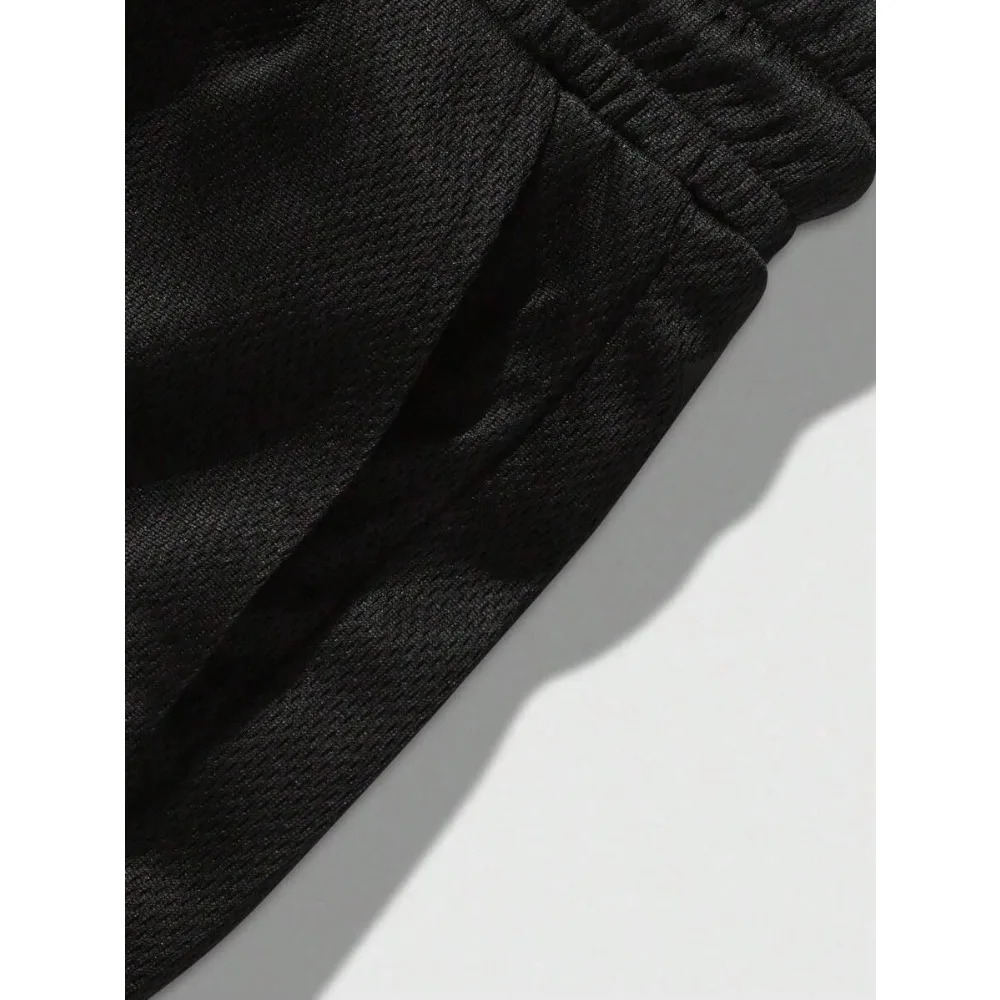 Mens Street Fashion Cross Print Knit Drawstring Shorts 2 in 1 Sports Shorts Great for Fitness Basketball Activities Drawstring 251223