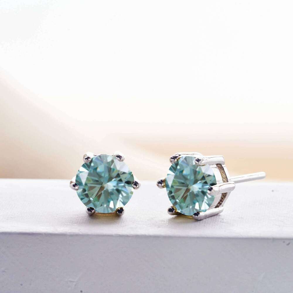 1-2 Carat D Color Moissanite Earrings For Women 925 Sterling Silver Ear Studs Sparkling Lab Diamond Wedding Fine Jewelry 6b2