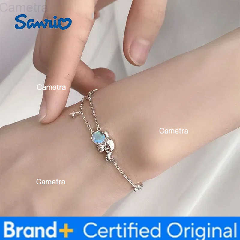 Sanrio Anime Kawaii Cinnamoroll Ins Fashion 925 Silver Bracelet Female Sweet Cute Luxury Hand Decoration Y2k Gifts for Girls H251229