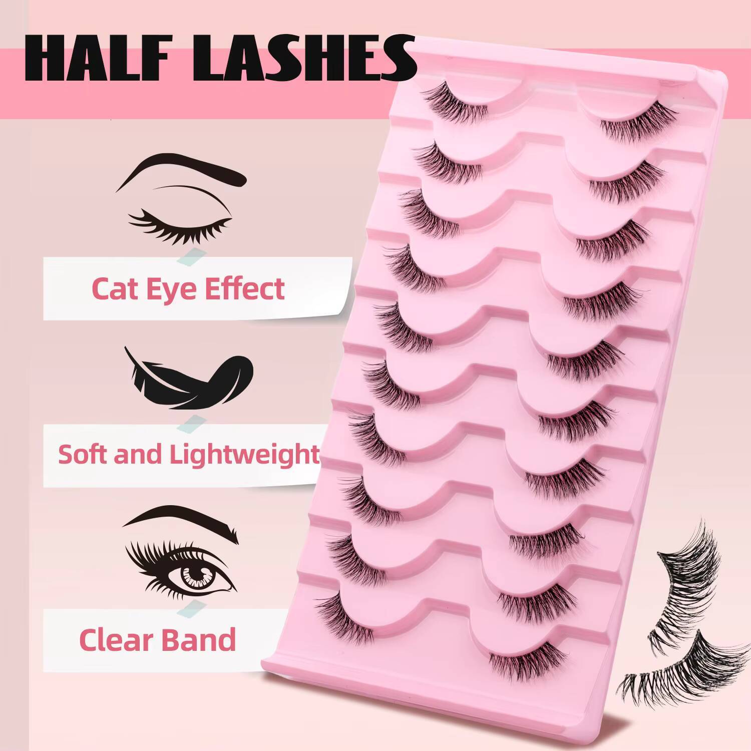 Fadvan BY001 Full Strip Lashes Fiber High Quality 007 005 Private Label D Curl Eyelash Full Strip Eyelashes