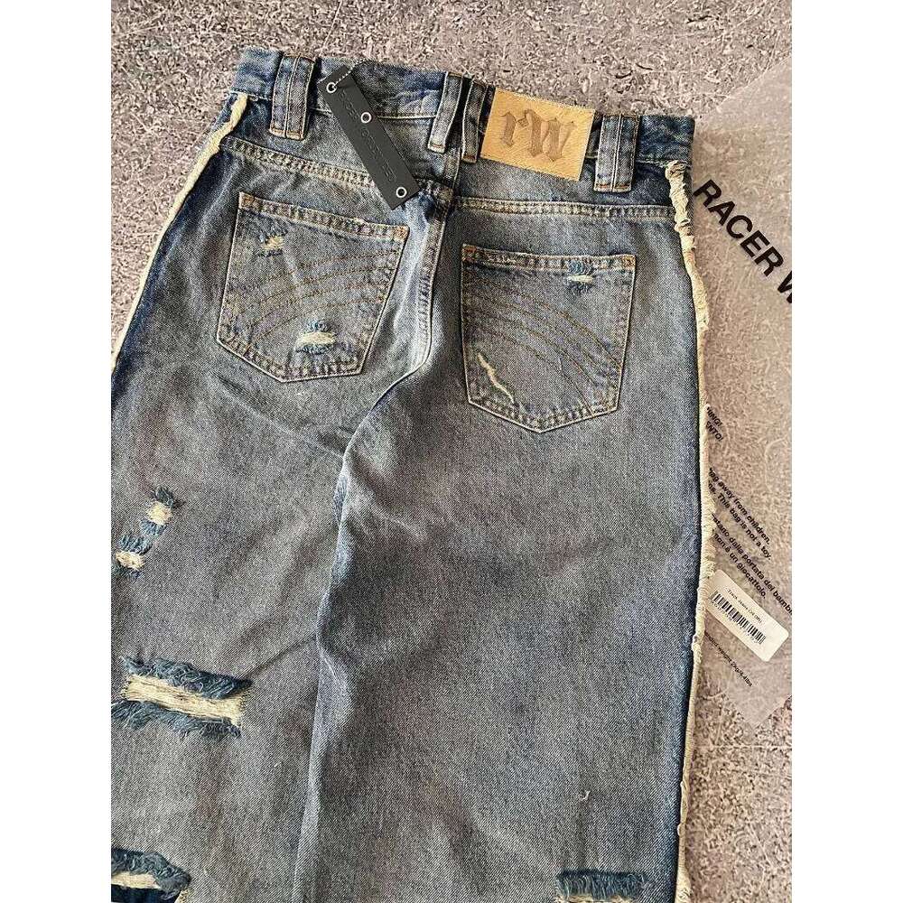 Y2K American New Pattern Embroidery Wash Baggy Jeans Men High Street Vintage Hip Hop Fashion Casual Joker Couple Wide-leg Pants