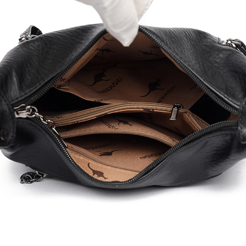 Multiple Pockets and Large Capacity Women Retro Crossbody Bag PU Leather Versatile Satchel Detachable Strap Handbag Female 251216