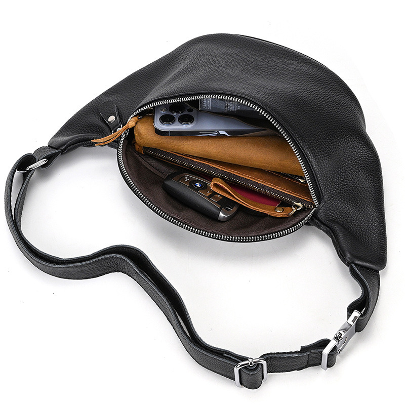 Fashion New 2015 genuine leather waist packs men money belt bag fanny pack small black brown free shipping H6.14#120 ddmySept