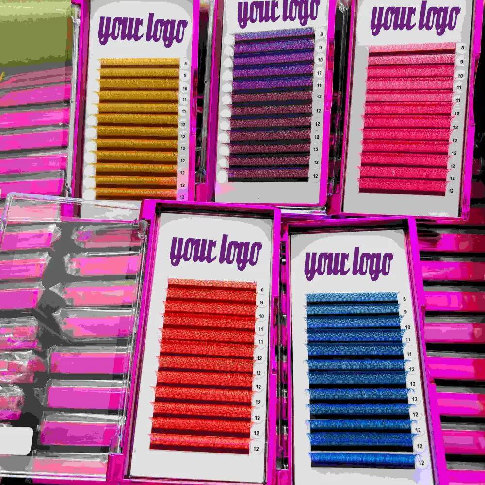 20 Rows Korean PBT Classic Eyelash Extension Trays Matte Russian Volume Cils Extension Eyelashes Tools Manufacturing Vendors