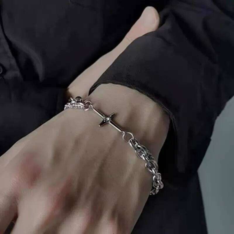 Vintage Six-pointed Star Bracelet Women Girls Fashion Party Jewelry Punk Hip Hop Bangle Couple Pendant Bracelets Ring Gift 25H1229