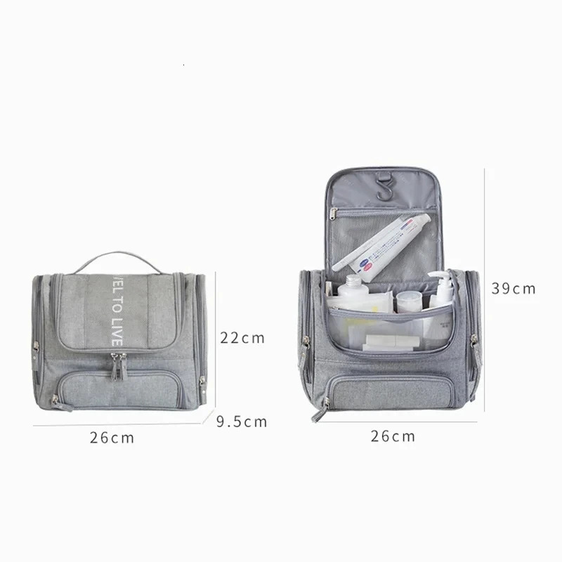 Waterproof Men Hanging Cosmetic Bag Travel Organizer Makeup Bag for Women Necessaries Make Up Case Wet Dry Wash Toiletry Bag251222