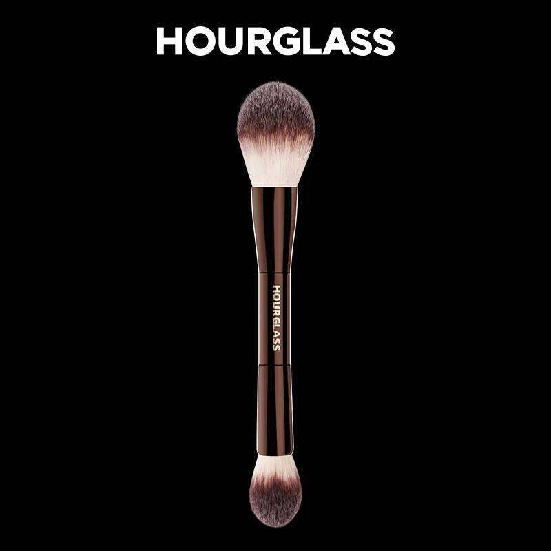 Hourglass Makeup Brush- No.18 Veil Soft Fiber Hair Double Head Powder Fashion Design Single Face Brush 25T1229