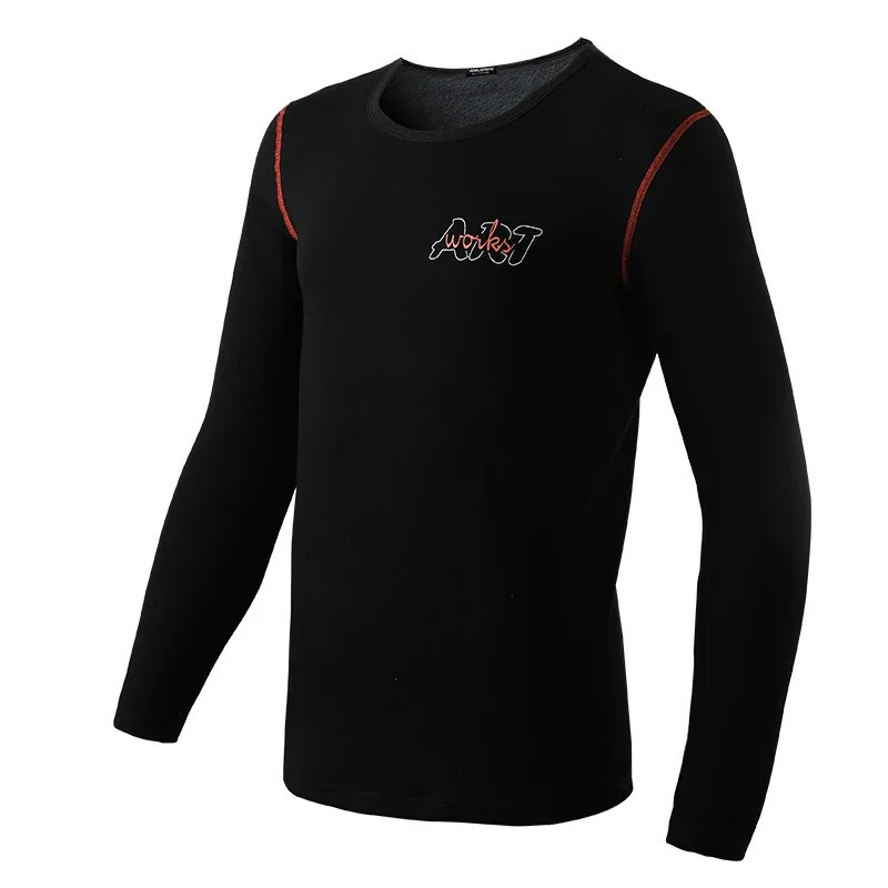 Autumn and winter mens thick fleece round neck tight youth cotton sweater autumn protective underwear single base sh 251225